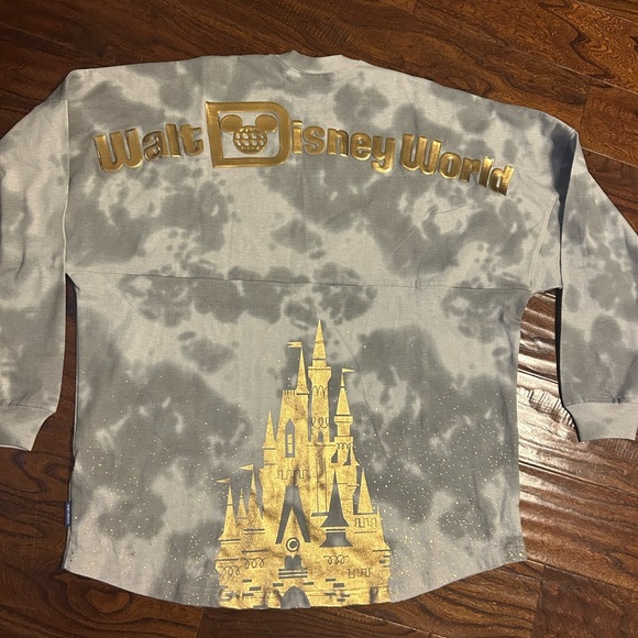Disney Spirit Jersey Gray and Gold Logo Long Sleeve Shirt NWOT - Picture 3 of 3